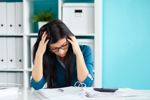 Woman Stressed Out From Cramming